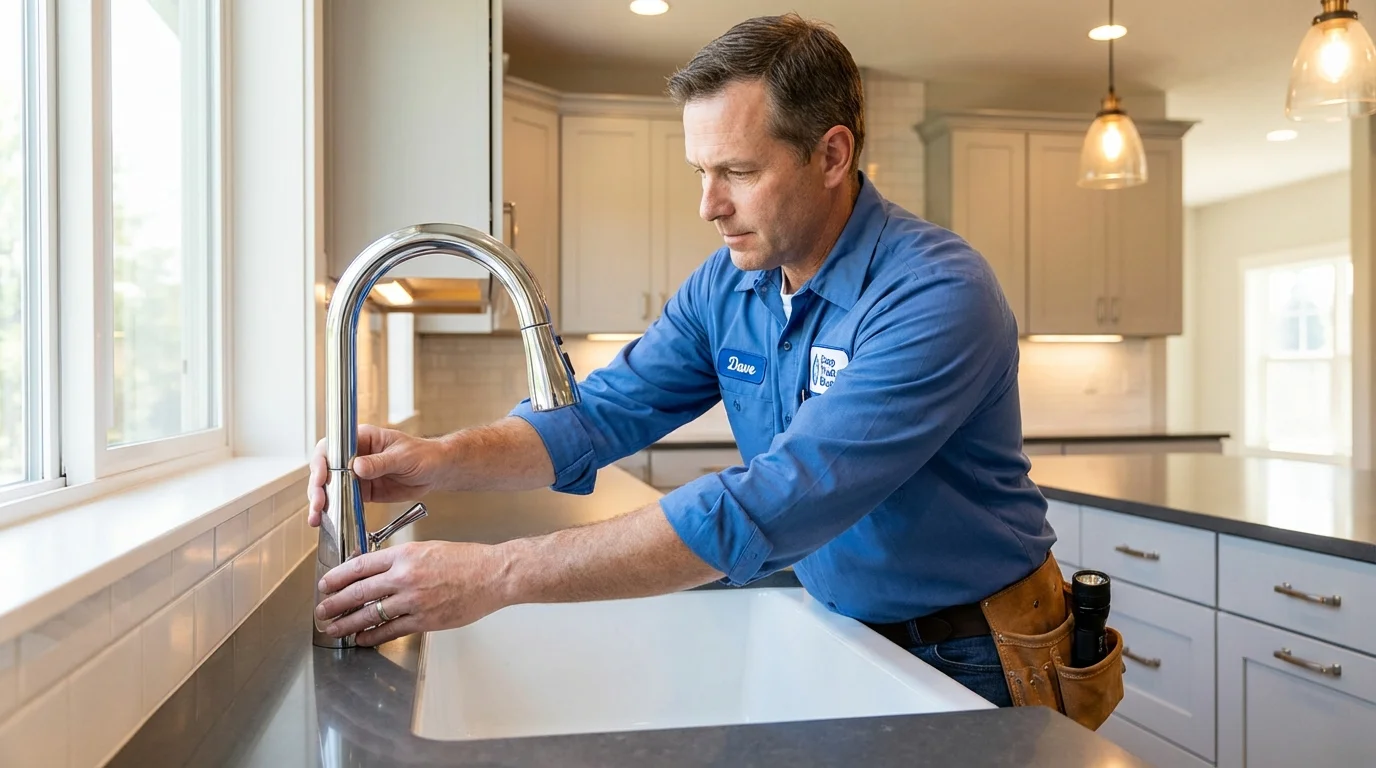 Kitchen faucet installation by Johns Plumbing LLC in Belmond