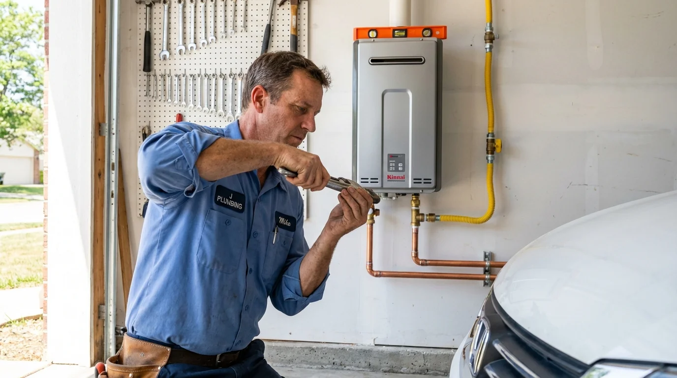 Tankless water heater installation by a Johns Plumbing LLC plumber in Belmond